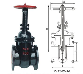 Z44T~Z44W平行式双闸板闸阀结构图: Z44T~Z44W平行式双闸板闸阀结构图: